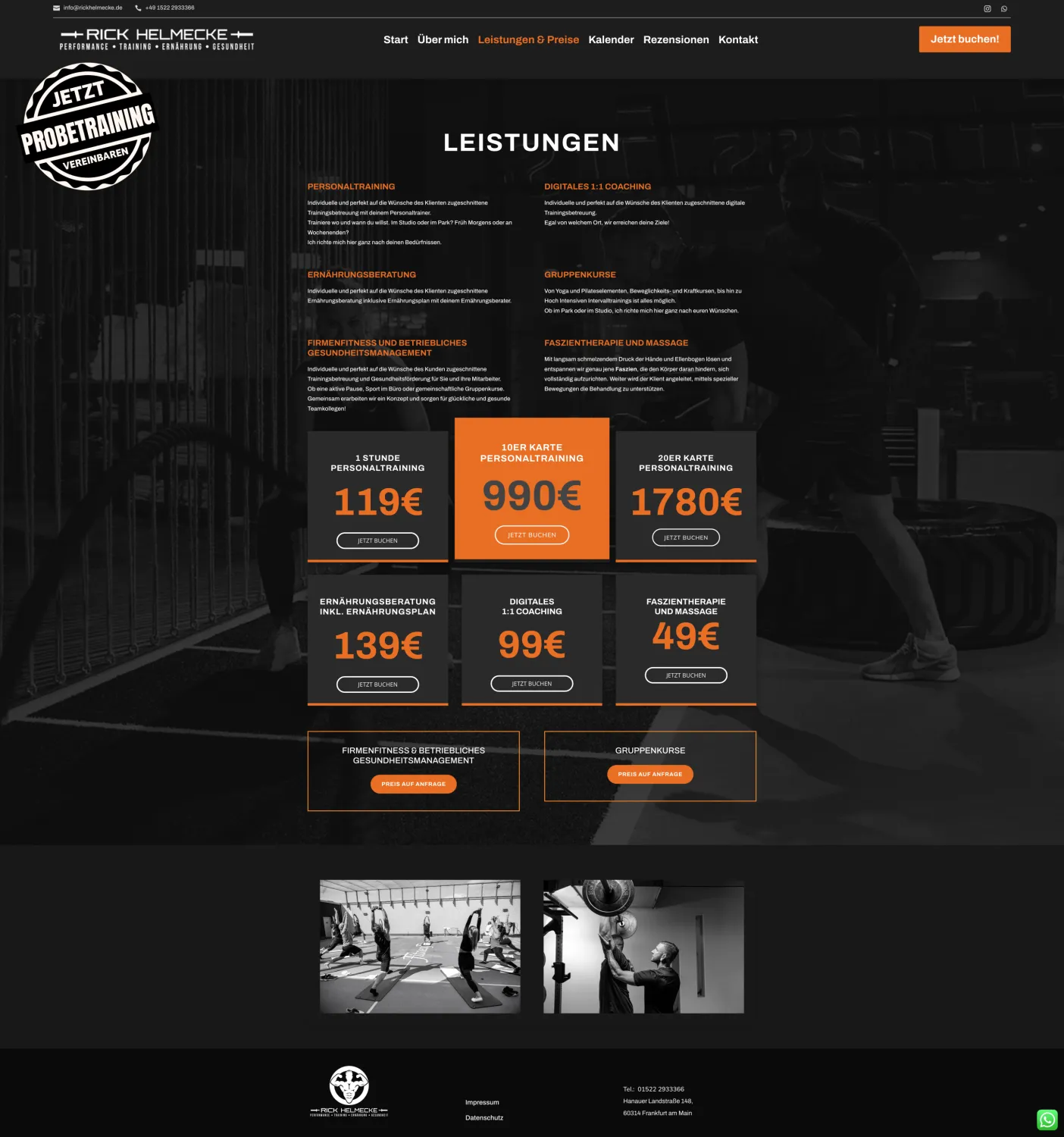 Rick Helmecke Personal Training, Ansicht 2