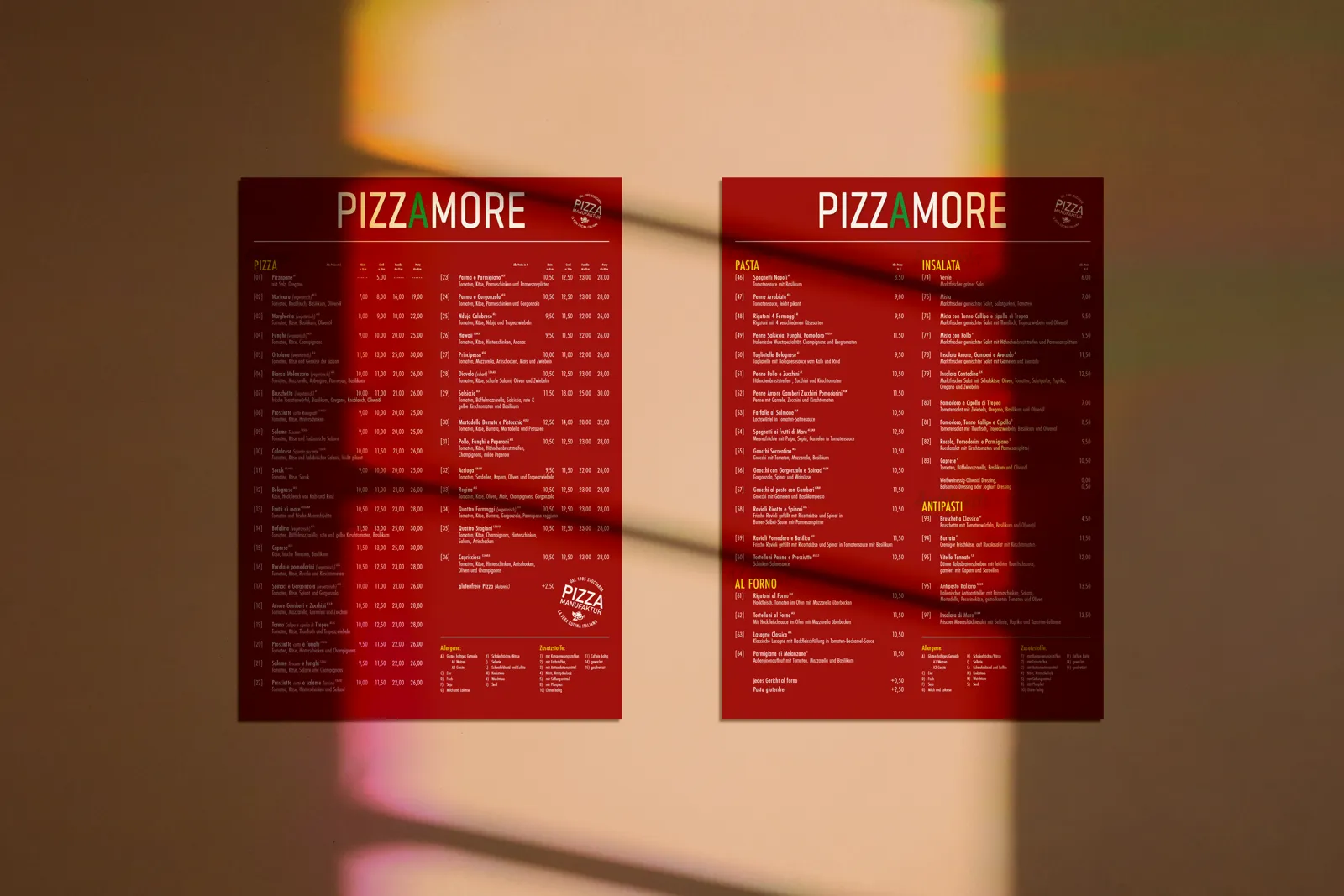Speisekarte für Pizzamore, Ansicht 2