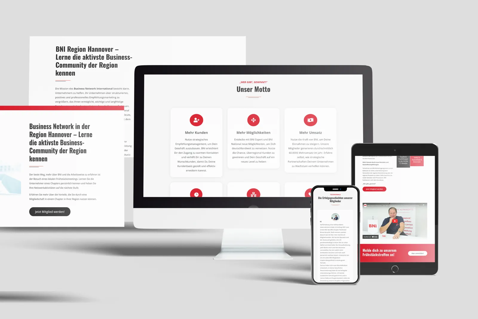 Landingpage für BNI-Hannover – Projektansicht 2