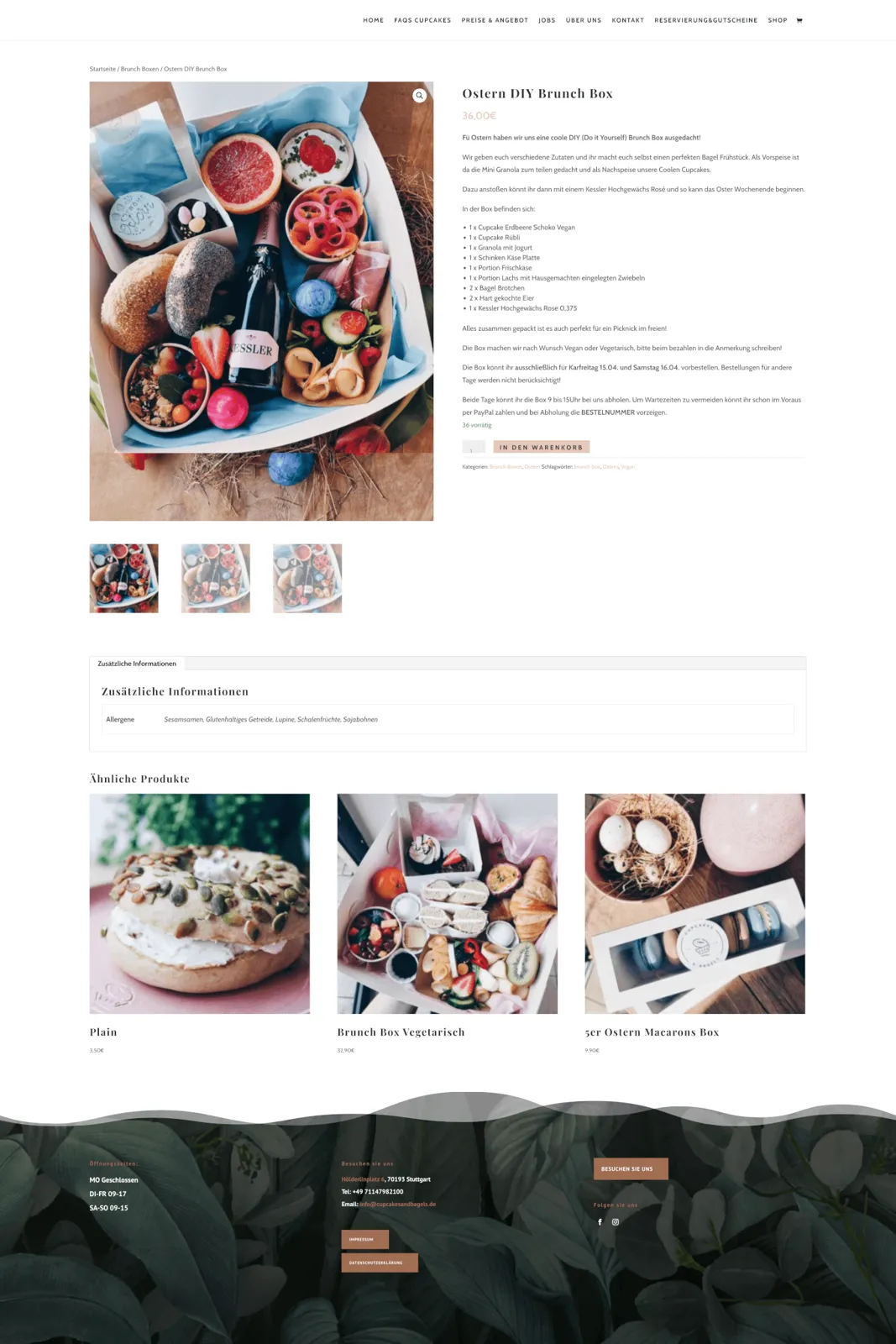 Cupcakes & Bagels Webshop – Projektansicht 4