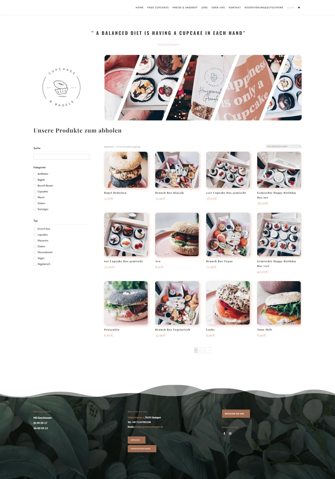 Cupcakes & Bagels Webshop, Ansicht 2