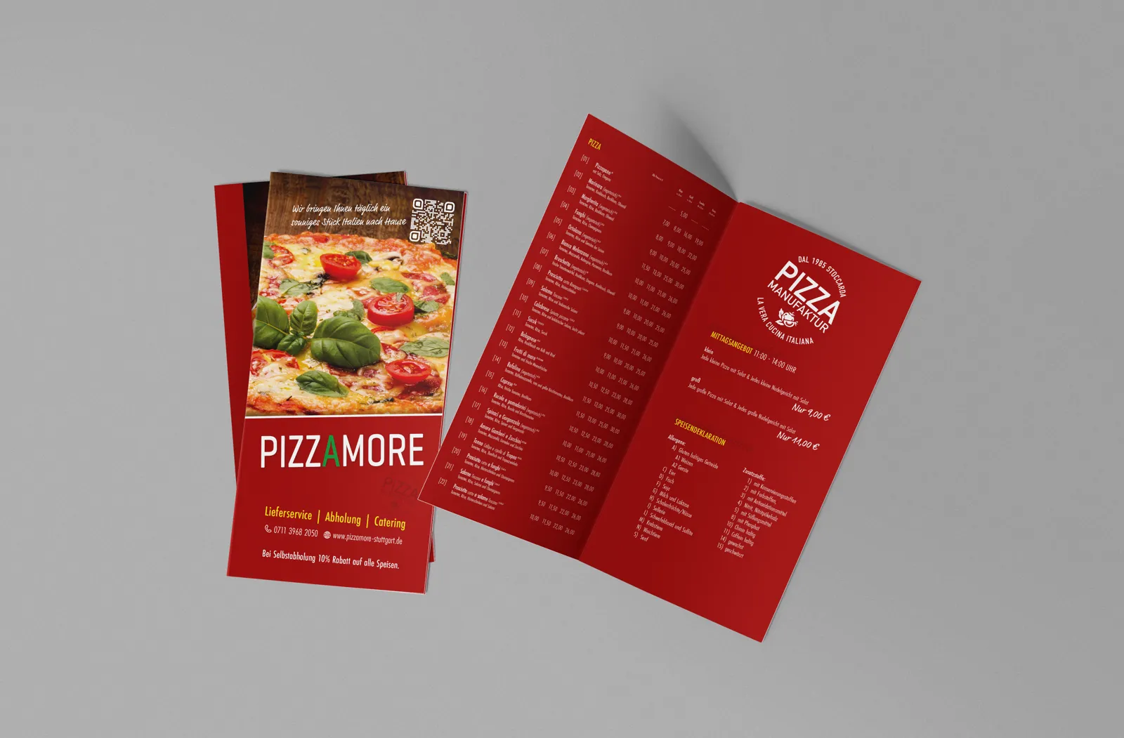 Speisekarte für Pizzamore